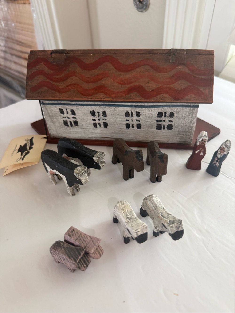 Wood Noah's Ark & Animals Set Traditional Folk Art The American Collector Ltd